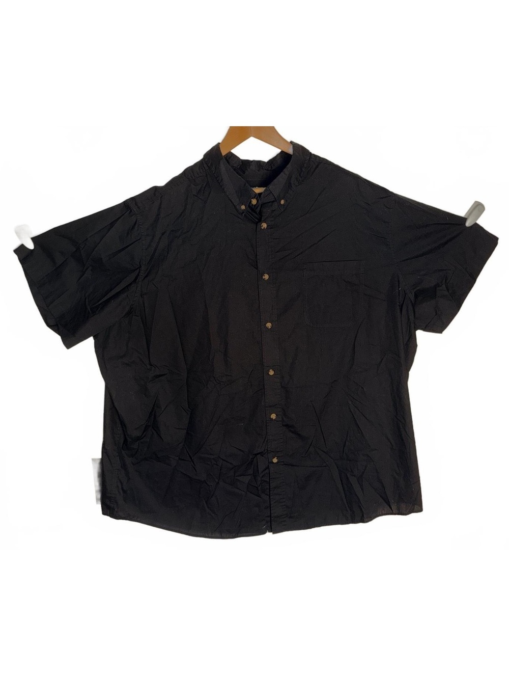 KingSize Men's Big & Tall 4XL Black Short Sleeve Button-Down - Picture 2 of 5